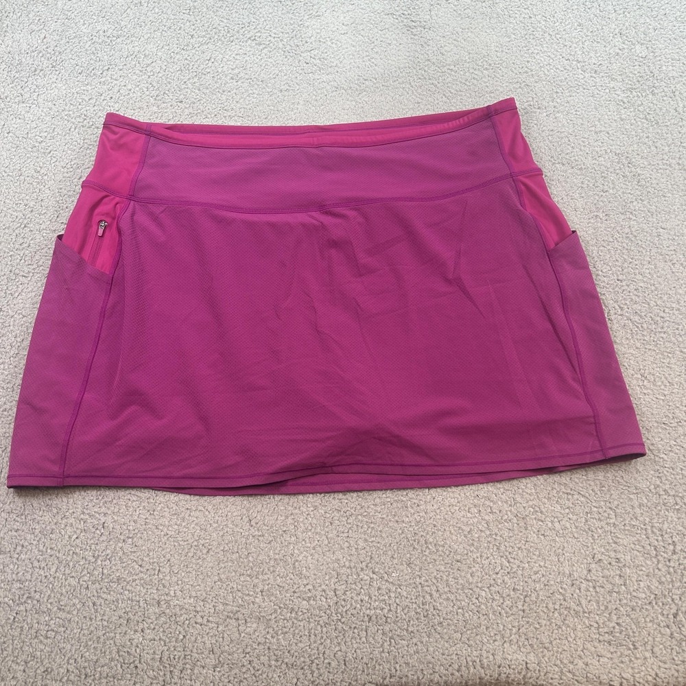 Athleta Athletic Skort Women's 3X Pink Built-In Shorts Running Tennis Pocket Str